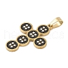 Ion Plating(IP) 304 Stainless Steel Enamel Rhinestone Pendants STAS-Q325-05H-G-2