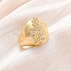 Brass Micro Pave Clear Cubic Zirconia Cuff Rings for Women RJEW-U043-03G-1