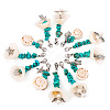 Shell & Synthetic Turquoise Pendant Deocration HJEW-TAC0057-3