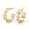 Brass Half Hoop Earrings EJEW-A056-08G-1