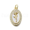 Brass Micro Pave Clear Cubic Zirconia Pendants KK-V010-26G-1