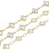 Rack Plating Brass Chains Micro Pave Cubic Zirconia AJEW-Q150-07G-04-1