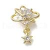 Rack Plating Brass Micro Pave  Cubic Zirconia Pendants KK-M014-14G-1