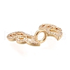 Brass Micro Pave Clear Cubic Zirconia Bead Caps ZIRC-F119-01G-3