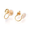 Brass Micro Pave Cubic Zirconia Clip-on Earring Findings KK-N261-122A-G-2