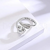 Fashionable Brass Cubic Zirconia Cuff Rings FS-WGAF8F3-05-2