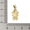 Rack Plating Brass Micro Pave Cubic Zirconia Pendants KK-P272-16B-G-3