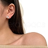 925 Sterling Silver Micro Pave Clear Cubic Zirconia Stud Earrings EJEW-K301-03P-1