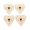 Brass Micro Pave Clear & Black Cubic Zirconia Pendants KK-S356-752-3
