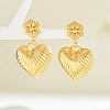 Elegant Brass Heart Dangle Stud Earrings GK6845-5