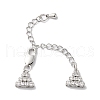 Brass Micro Pave Cubic Zirconia Chain Extender KK-G503-02P-1