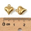 304 Stainless Steel Charms. Heart Charm STAS-A190-02A-G-3