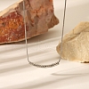 Stylish Stainless Steel Textured Curved Tube Bead Snake Chain Necklaces for Women MH1558-3-1