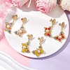 Glass Seed Beads Butterfly Stud Earrings EJEW-MZ00271-2