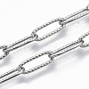 Tarnish Resistant 304 Stainless Steel Textured Paperclip Chains CHS-S006-JN954-1-1
