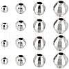 Beebeecraft 40Pcs 4 Size Faceted Round 925 Sterling Silver Spacer Beads STER-BBC0006-17-1