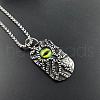 Retro Rock Punk Men's Evil Eye Stainless Steel Pendant Necklaces BI5635-2