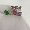 Stainless Steel Enamel Tongue Rings WG76637-01-2
