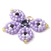 Seed Beads Beaded Charms PALLOY-MZ00320-02-3