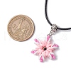 Glass Seed Beads & Polymer Clay & Evil Eye Lampwork Snowflake Pendant Necklaces NJEW-MZ00102-5
