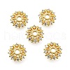 Flower Brass Micro Pave Cubic Zirconia Bead Caps KK-K300-04B-G-1