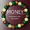 Round Natural Tiger Eye & Glass Beads Stretch Bracelets for Girl Women FS-WGE0C43-06-1