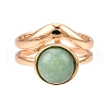 Round Natural Green Aventurine Finger Rings RJEW-N046-10C-1