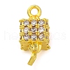 Brass Micro Pave Cubic Zirconia Cube Links Connector Charms KK-A230-04G-1