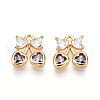 Brass Micro Pave Cubic Zirconia Charms KK-N261-94C-G-1