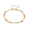 Faceted Glass Charm Bracelets BJEW-JB05599-1