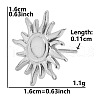Non-Tarnish Fashionable Sun 304 Stainless Steel Stud Earrings for Women HA8439-5-1