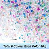   180G 6 Colors Transparent Glass Beads GLAA-PH0003-06-2