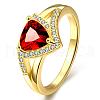 Gorgeous Brass Cubic Zirconia Triangle Finger Rings for Women RJEW-BB04180-A-7G-1