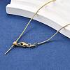 1MM Brass Round Snake Chain Adjustable Slider Necklaces NJEW-M108-29G-1
