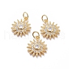 Brass Micro Pave Cubic Zirconia Pendants ZIRC-G163-16G-1