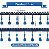 4M Polyester Fringe Lace Trims SRIB-WH0026-28-2