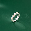 Daisy Alloy Enamel Adjustable Cuff Rings for Women FS-WG99381-01-1