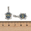 Brass Micro Pave Cubic Zirconia Pendants KK-N257-02P-3