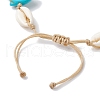 Natural Shell & Synthetic Turquoise Braided Bead Bracelets AJEW-AN00562-01-4