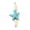 10Pcs 2 Colors Dyed Synthetic Turquoise Starfish Rondelle Beaded Connector Charms PALLOY-JF04014-4