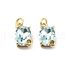 Oval Brass Micro Pave Cubic Zirconia Pendants KK-L237-020G-06-1