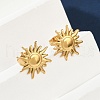 Ion Plating(IP) 304 Stainless Steel Sun Stud Earrings for Women EJEW-F300-10G-4
