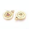 Brass Micro Pave Cubic Zirconia Pendants KK-N265-32G-2