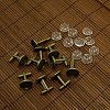 DIY Brass Cufflink Findings Cuff Button Cabochon Settings and 14mm Clear Glass Cabochon Cover Sets DIY-X0105-AB-NF-1