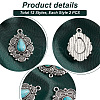   24Pcs 12 Styles Synthetic Turquoise Pendants PALLOY-PH0002-19-4