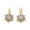 Brass Micro Pave Cubic Zirconia Charms KK-E068-VF163-2