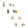 CHGCRAFT 8Pcs 4 Styles Brass Enamel Beads KK-CA0001-40G-1