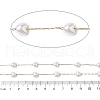 ABS Imitation Pearl Heart Beaded Chains CHS-A015-03G-2