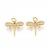 Brass Micro Pave Cubic Zirconia Charms KK-N257-20G-1