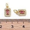 Brass Micro Pave Cubic Zirconia Charms KK-C051-11G-04-3